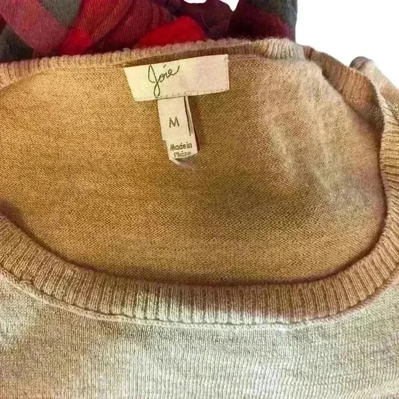 JOIE Crewneck sweater with eyelash lace underlay hem - Picture 3 of 7
